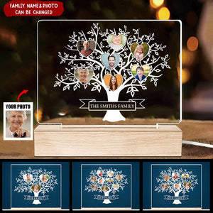 Custom Photo Family Tree Personalized Acrylic Plaque Led Lamp