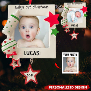 Baby's First Christmas Personalized Photo Frame Ornament