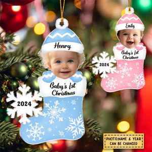 Custom Photo Baby's 1st Christmas - Personalized Acrylic Ornament