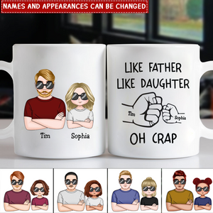 Like Father Like Daughter Fist Bump Handshake - Personalized Mug