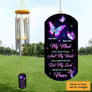 Memorial Gift Butterfly My Mind My Heart My Soul Wind Chimes