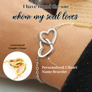 Personalized Name Customization Simple Stylish Heart Shaped Couple Bracelet