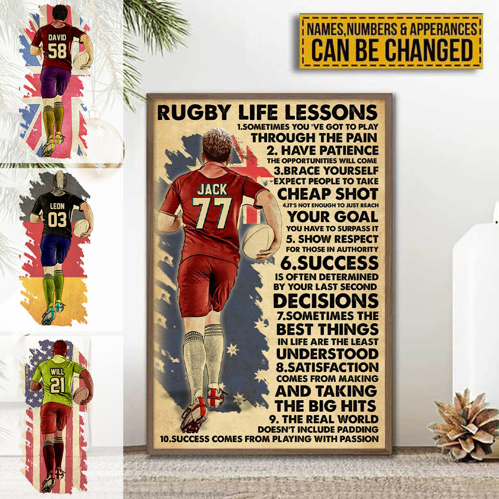 Custom Personalized Rugby Poster - Gift For Rugby Lover