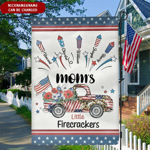 Fourth July Grandma's Firecrackers Garden Personalized Independence Day Garden Flag