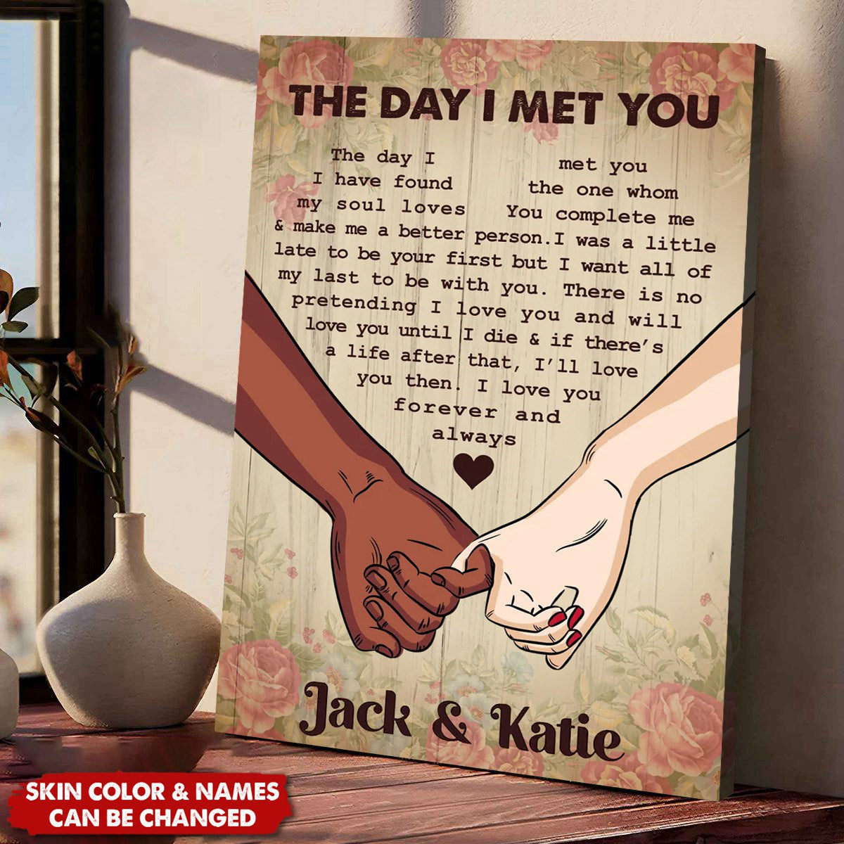 The Day I Met You - Personalized Couple Hands Poster