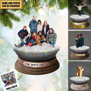 Personalized Family/Sisters/Friends/Pets In Christmas Snowball Acrylic Ornament-Upload Photo