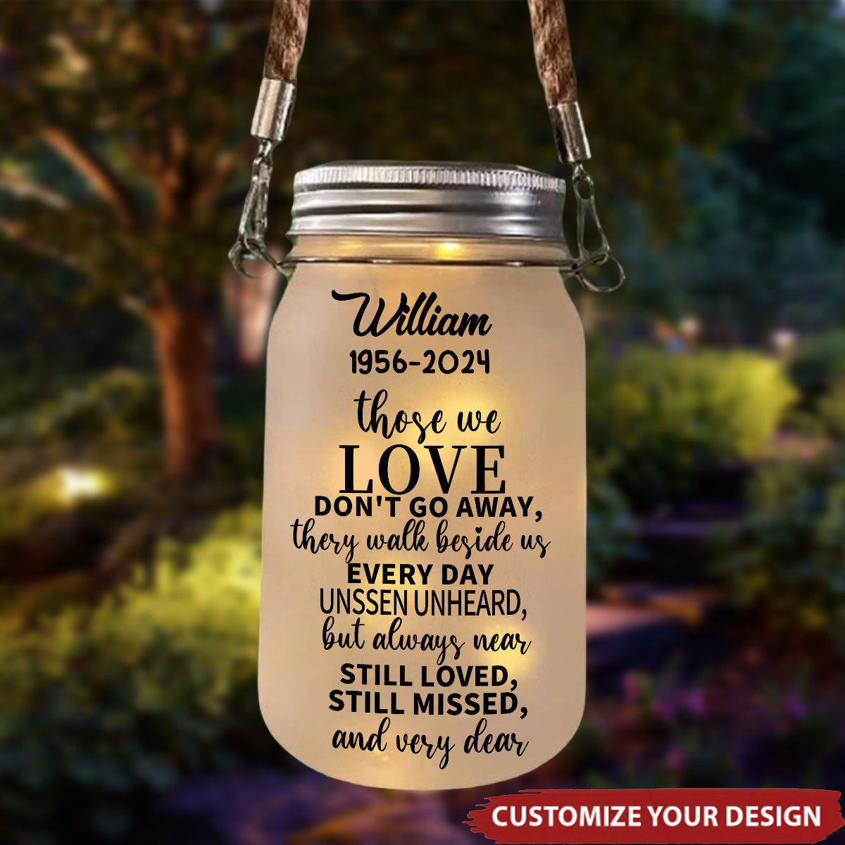 Personalized Memorial Gift Those We Love Mason Jar Light