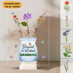 Blessed To Be Called Grandma - Personalized Acrylic Plaque