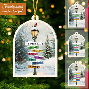 Personalized Wooden Christmas Street Lights Name Custom Ornament