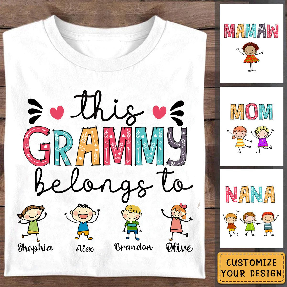 This Grandma Belongs To-Personalized Grandma for Mothers Day  T-shirt