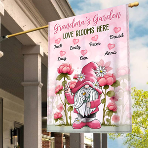 Lovely Sweet Heart Kids, Love Blooms Here Personalized House Garden Flag