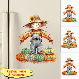 Fall Season Scarecrow - Gift For Grandma Pumpkin Personalized Decal Sticker