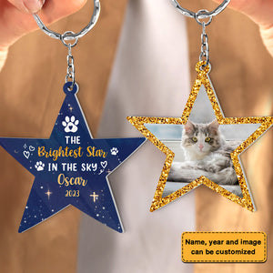 Pet Memorial The Brightest Star In The Sky Photo Acrylic Keychain