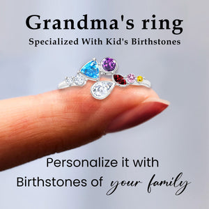 Personalized simple And fashionable irregular Birthstone Ring- A Gift For Her