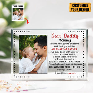 Custom Photo The World's Best Father - Family Personalized Rectangle Shaped Acrylic Plaque