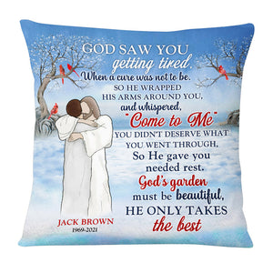 Personalized Memo God's Garden Must Be Beautiful Gift For Loss Pillow