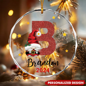 Personalized Gift Alphabet and Name Glass Ornament