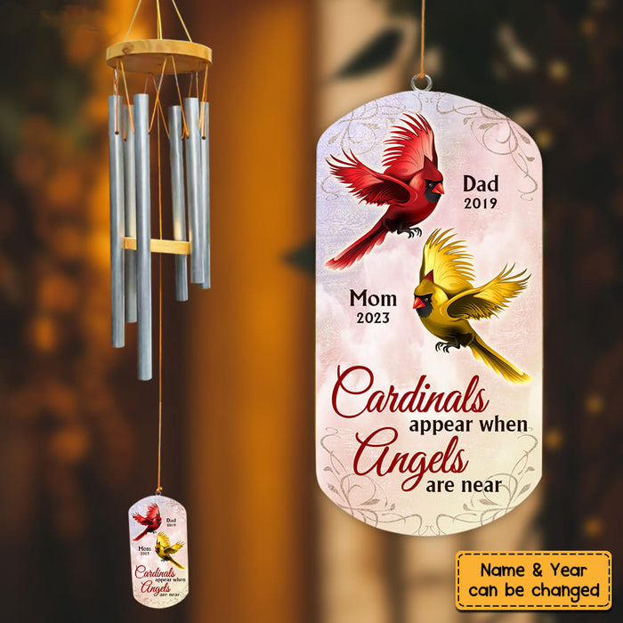 Gift For Mom Loss Dad Loss Memorial Cardinals Appear When Angels Are Near Wind Chimes