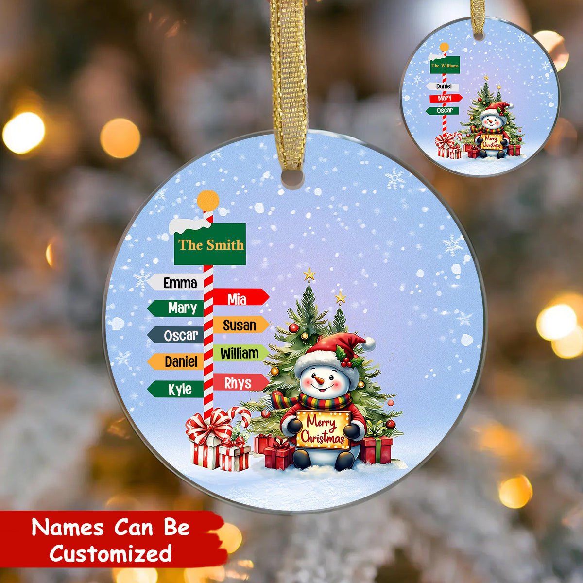 Personalized Snowman Christmas Tree Family Acrylic Ornament 2024