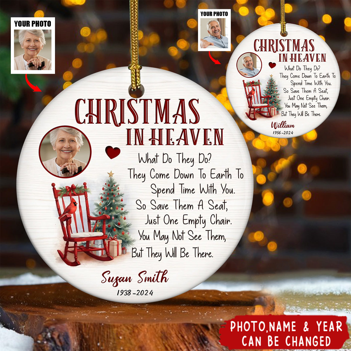 Christmas In Heaven – Meaningful Memorial Personalized Ceramic Ornament