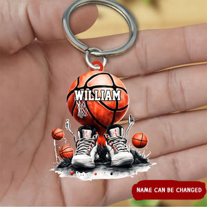 Personalized Basketball Acrylic Keychain - Gift For Basketball Lover
