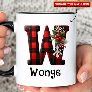 Personalized Christmas Letter Name Custom Initial Coffee Mug