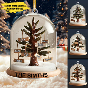 Snow & Christmas Tree-Personalized Family Name Custom Ornament