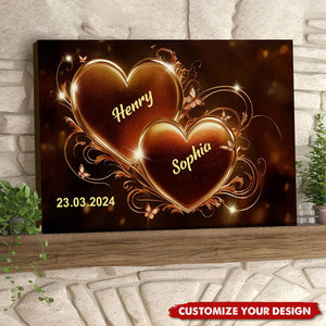 Personalized Couple Heart Poster - Gift for Him or Her