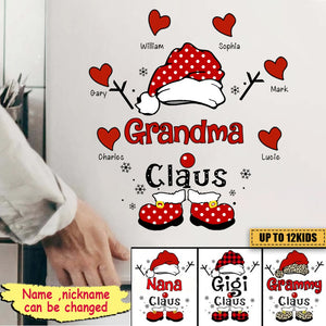 Christmas Grandma Snowflake Heart Kids Personalized Sticker