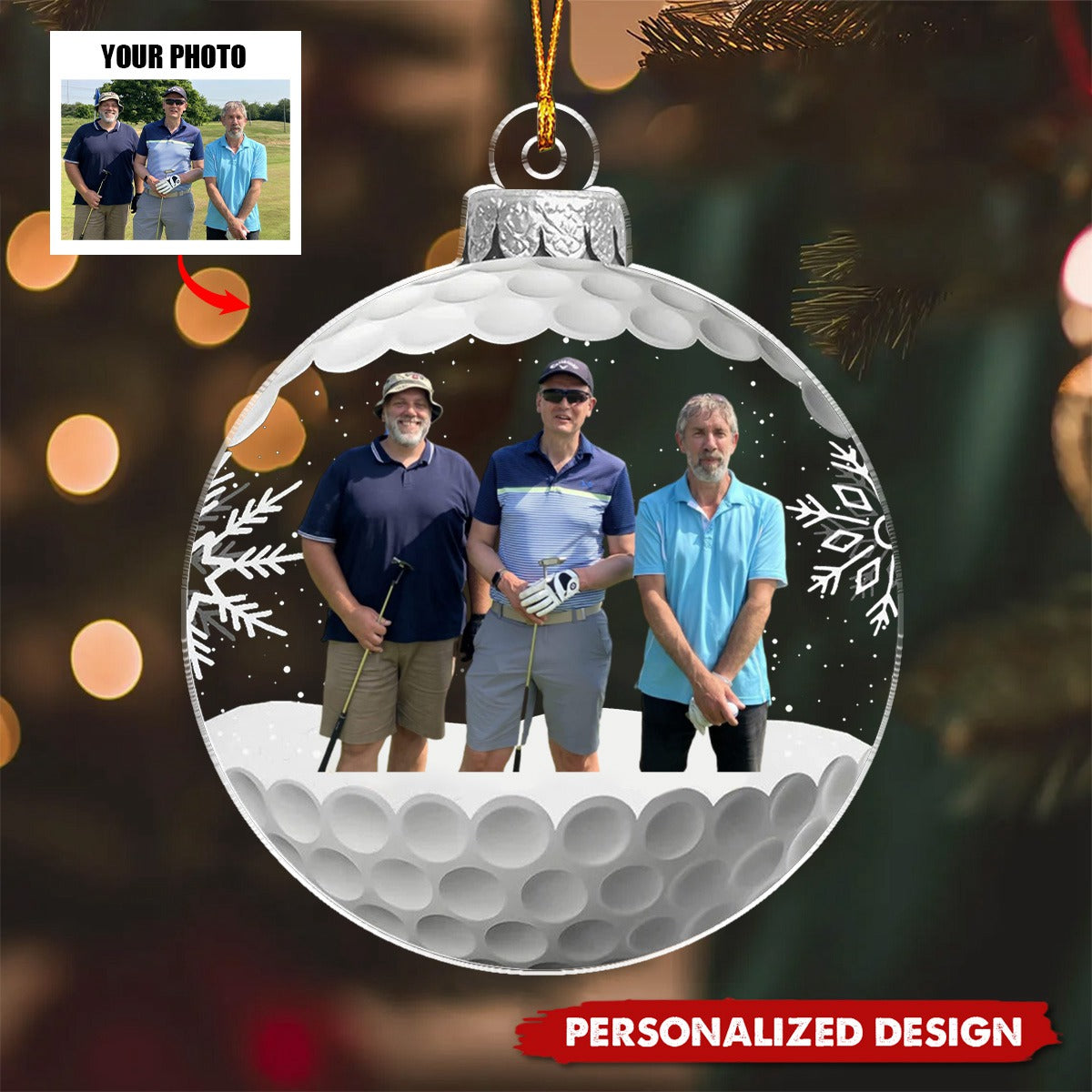 Custom Photo For The Golf Lovers - Personalized Custom Ornament