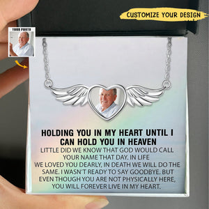 Personalized Angel Wings Photo Necklace