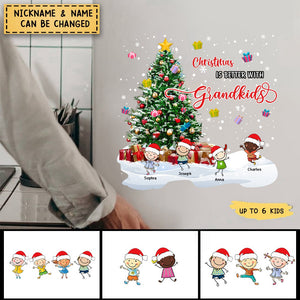 Christmas Is Better With Cute Grandkids Personalized Sticker Decal