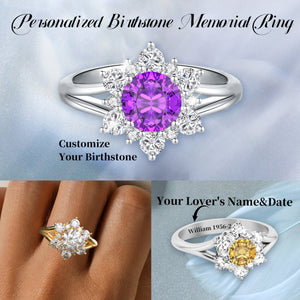 Memorial Personalized Birthstones Promise Ring