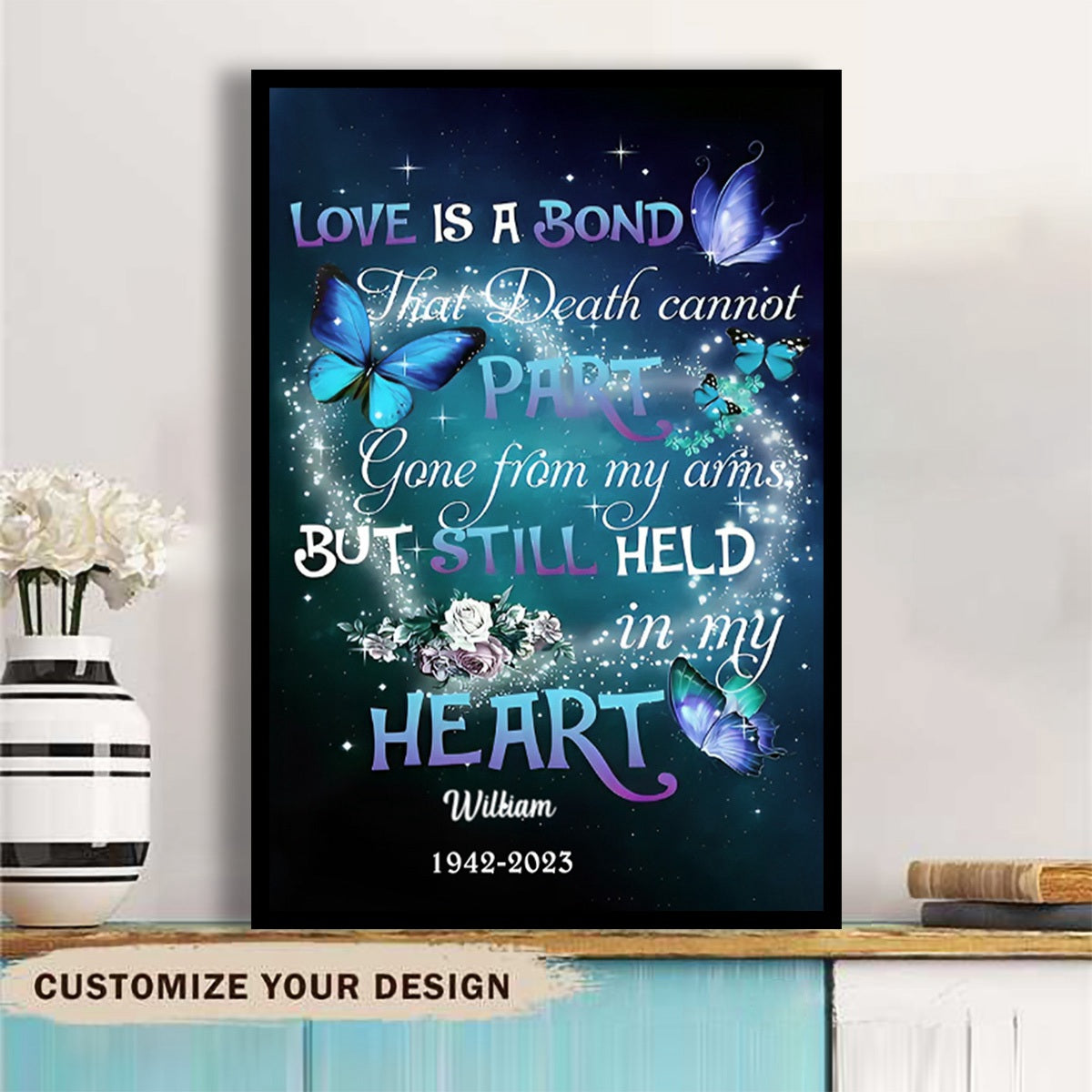 Butterfly Love Is A Bond That Death Cannot-Personalized Canvas