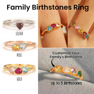 Women's Rings Simple Fashion Heart Shape Love Birthstone Ring