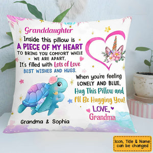 Personalized Granddaughter Daughter Sea Animals Hug This Pillow