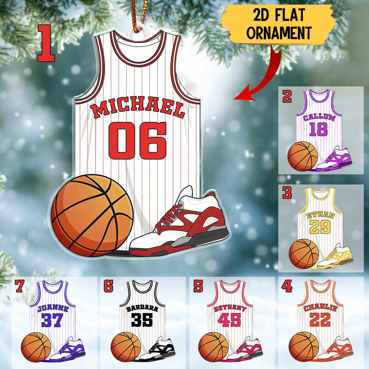 Personalized Basketball Jersey Uniform Ornament