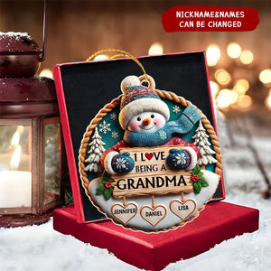 Love Being A Grandma - Personalized Custom 3D Inflated Effect Acrylic Ornament