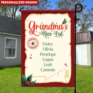 Little Nice List Christmas Gifts For Grandparents Custom Name Personalized Garden Flag Holiday Decoration