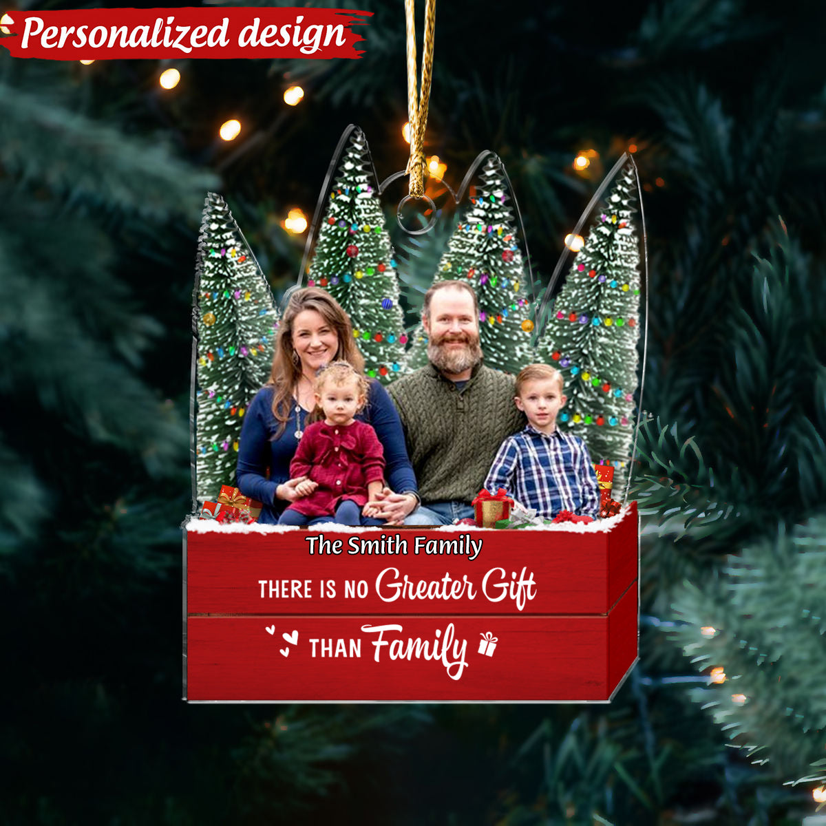 Personalized There is no Greater Gift than Family Custom Photo Acrylic Ornament