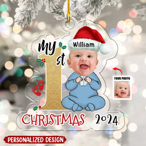 Newborn's First Christmas-Personalized Custom Pendant Can Upload Photo