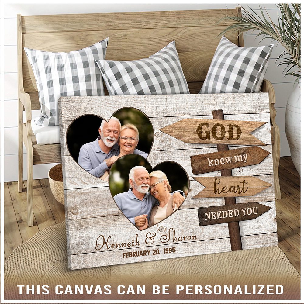 God Knew My Heart Needed You Personalized Canvas