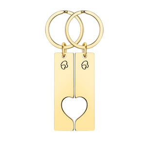 To My Man - Personalized Couple Heart Keychain with Date & Initials