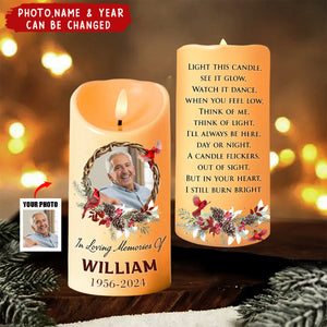 Memorial Gifts Still Burn Right Custom Photo Personalized LED Candle