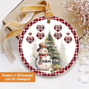 A Gift For Grandma - Personalized Christmas Snowman Ornament