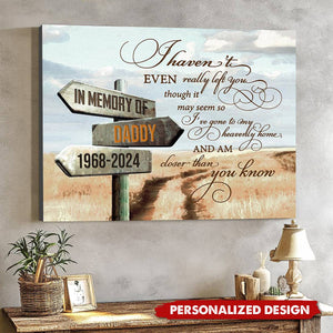 Personalized In Loving Memory Of Canvas, I Haven't Really Left You Canvas