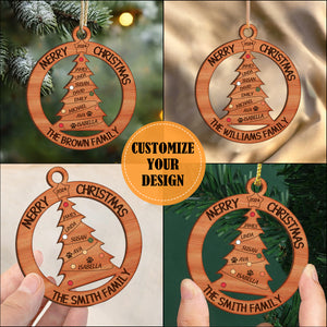 Personalized Wooden Ornaments For Your Family And Pets Christmas Tree With Names