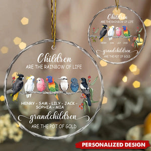 Christmas Gifts For Grandma Children Are The Rainbow Of Life Glass Ornament