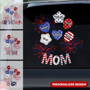 Personalized 4th Of July USA Flag Balloon Mom Grandma Personalized Sticker Decal