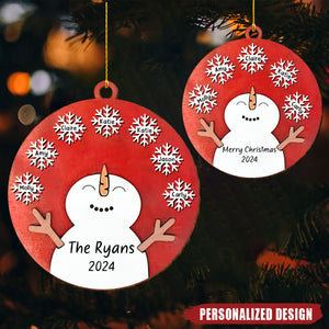 Personalized Wooden Snowman Ornament